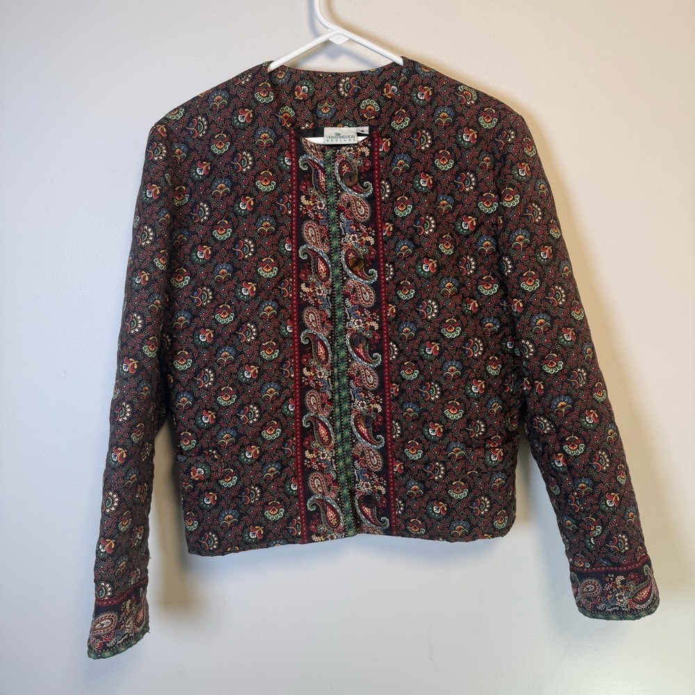 Vera Bradley Colette Floral Paisley Print Quilted Jacket Size Small